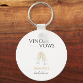 誓いの前のヴィノ ホワイト フラワーブライダルシャワーフェイバー キーホルダー (正面)