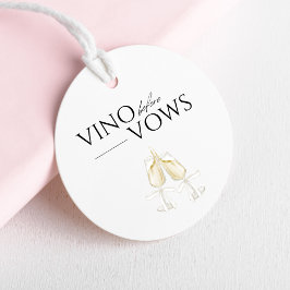 誓いの前のヴィノ ホワイト フローラル ブライダルシャワー フェイバータグ