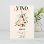 誓いの前のヴィノ モダン ホワイト フローラル ブライダルシャワー 招待状 (スタンド正面)