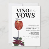 誓いの前エレガントにヴィーノブライダルシャワーワイン 招待状 (正面)