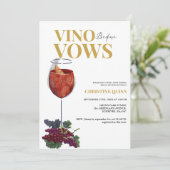 誓いの前エレガントにヴィーノブライダルシャワーワイン 招待状 (スタンド正面)
