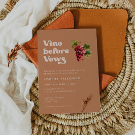 誓いの前スタイリッシュにレトロなブラウンシュガーヴィーノ 招待状