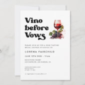 誓いの前スタイリッシュにレトロな黒と白のヴィーノ 招待状 (正面)