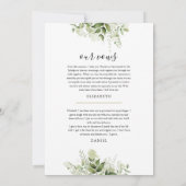 誓いの後ずっと幸せに結婚緑を 招待状 (裏面)