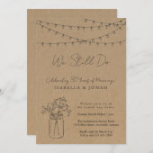 誓いの更新パーティー招待状 | ラスティック クラフト紙 招待状 (正面/裏面)