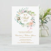 誓いの更新 まだ愛を 花のガーランド 結婚記念日 招待状 (スタンド正面)