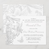 誓いの更新　シルバー　25周年記念日 招待状 (正面/裏面)