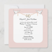 誓いの更新 ピンクのバラ ピアノの鍵盤の上 招待状 (裏面)