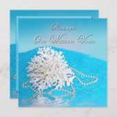 誓いの更新 -招待状 - シェル/ビーチ 招待状 (正面/裏面)