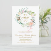 誓いの更新 私たちはまだ愛を誓う フローラルガーランド 結婚記念日 招待状 (スタンド正面)