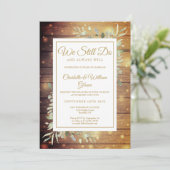 誓いの更新　私たちはまだ愛を誓う　素朴な木製の結婚記念日 招待状 (スタンド正面)