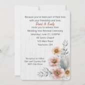 誓いの更新 花 オン ウッド 招待状 (正面)