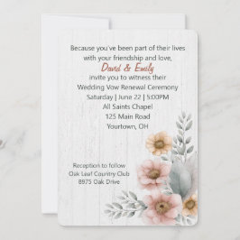 誓いの更新 花 On Wood 招待状