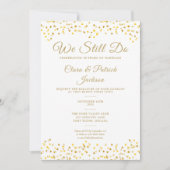 誓いの更新 黄金の愛のハートで永遠の愛を 招待状 (正面)