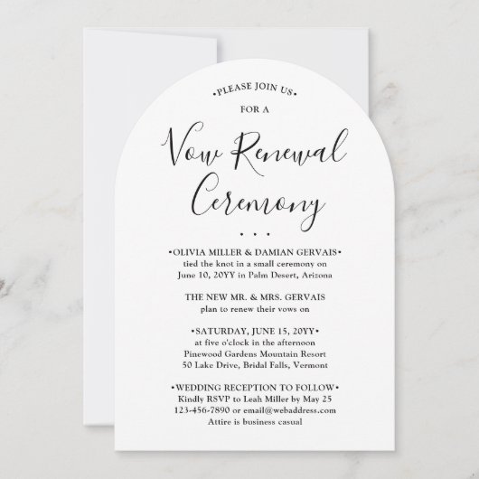 誓いの書き換えエレガント式の写真の連結婚続 招待状 (正面)