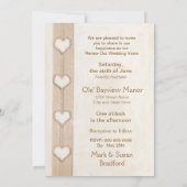 誓いの結婚招待状の更新 – ハートの統合 招待状 (裏面)