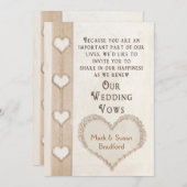 誓いの結婚招待状の更新 – ハートの統合 招待状 (正面/裏面)