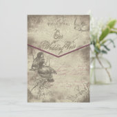 誓いの結婚招待状の更新 – ヴィンテージ/鳥 招待状 (スタンド正面)