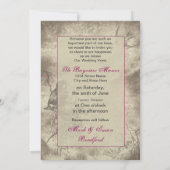 誓いの結婚招待状の更新 – ヴィンテージ/鳥 招待状 (裏面)