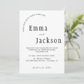 「誓いの言葉を交わす」シンプルでエレガントな結婚式の招待状 招待状 (スタンド正面)