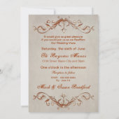 誓いを更新する – オレンジ/ベージュ – デザイン 招待状 (裏面)