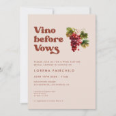 誓いスタイリッシュ前のレトロピーチピンクヴィーノ 招待状 (正面)