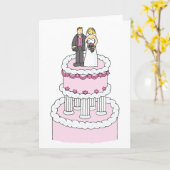 誓い更新おめでたい漫画のカップル カード (黄色い花)