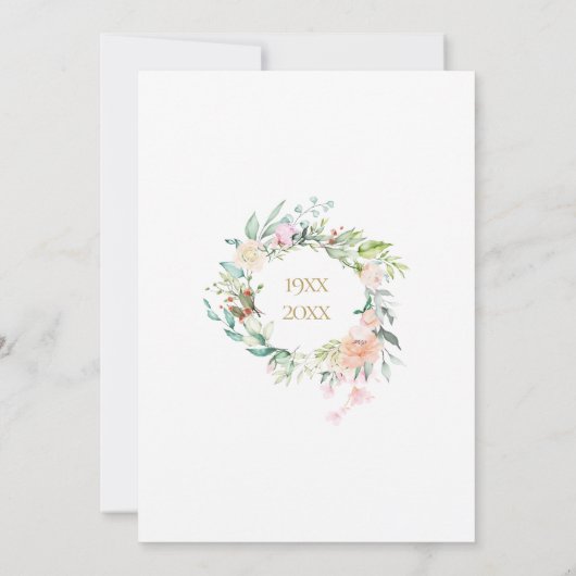 誓い更新我々はまだフローラガーランド記念日を行う 招待状 (裏面)