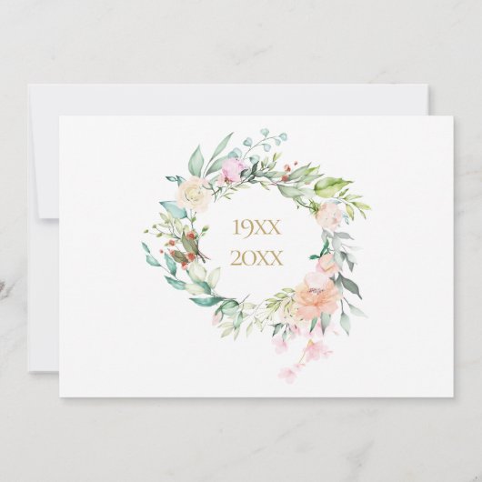 誓い更新我々はまだフローラ写真記念日を行う 招待状 (裏面)