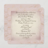 誓い更新金ゴールド箔の葉の赤面背景 招待状 (正面/裏面)