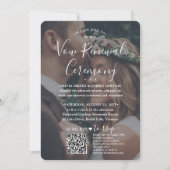 誓い更新QR RSVP 2枚の写真オーバーレイ続編ウェディング 招待状 (正面)
