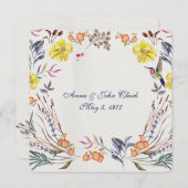 誓い水の色のフローラ 縁ど 招待状 (正面/裏面)