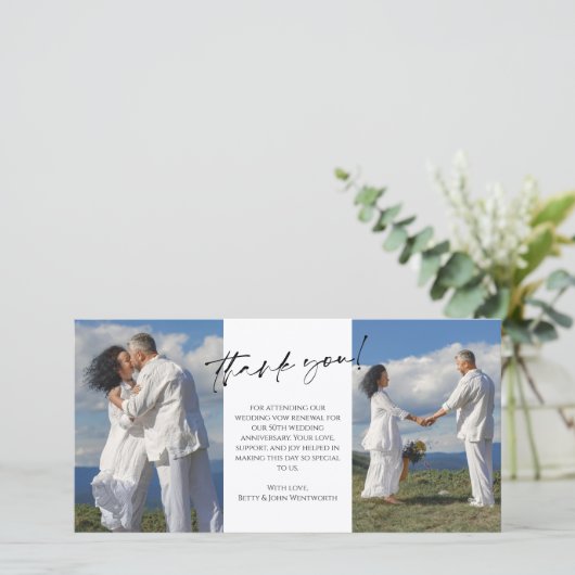 誓い結婚の更新写真ありがとう サンキューカード (スタンド正面)