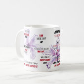 誓い肯定の水色フローラ コーヒーマグカップ (正面左)