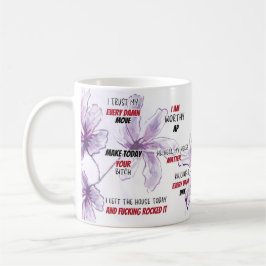 誓い肯定の水色フローラ コーヒーマグカップ