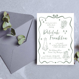 誓お洒落い | 手描きドードル | ブライダルシャワー 招待状