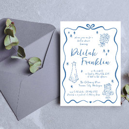 誓お洒落い | 手描きドードル | ブライダルシャワー 招待状