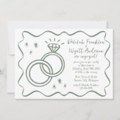 誓お洒落い | 手書き | 婚約パーティー 招待状 (正面)