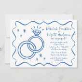 誓お洒落い | 手書き | 婚約パーティー 招待状 (正面)