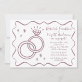 誓お洒落い | 手書き | 婚約パーティー 招待状 (正面)