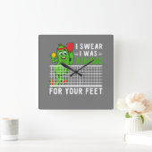 誓ってピクルバルの足おもしろいを スクエア壁時計 (ホーム)