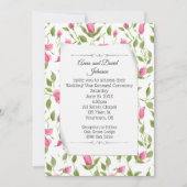 誓の更新のためのピンクローズバッドデザイン 招待状 (正面)