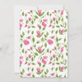 誓の更新のためのピンクローズバッドデザイン 招待状 (裏面)