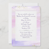 誓の更新のための結婚水彩紫色の枠 招待状 (裏面)
