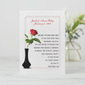 誓の更新のため結婚に花瓶に赤いバラ 招待状 (スタンド正面)