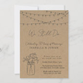 誓の更新パーティの招待状 |クラフト素朴紙 招待状 (正面)