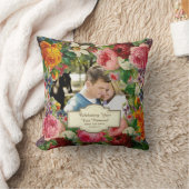 誓の更新ヴィンテージバラ パーソナライズされた クッション (ブランケット)