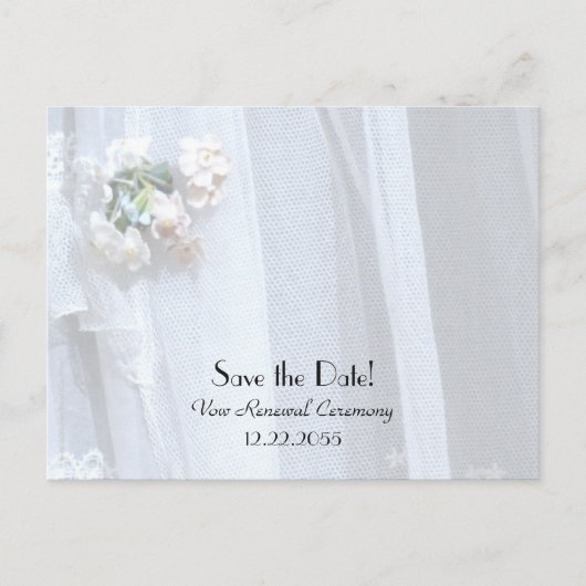誓の更新式の日付の保存招待状 案内ポストカード (正面)