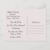 誓の更新式ピンク・ローズの日付を保存 案内ポストカード (裏面)