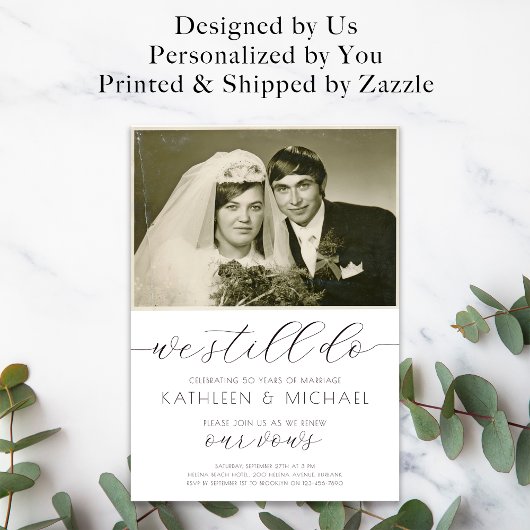 誓の更新招待状写真エレガント我々はまだ 招待状